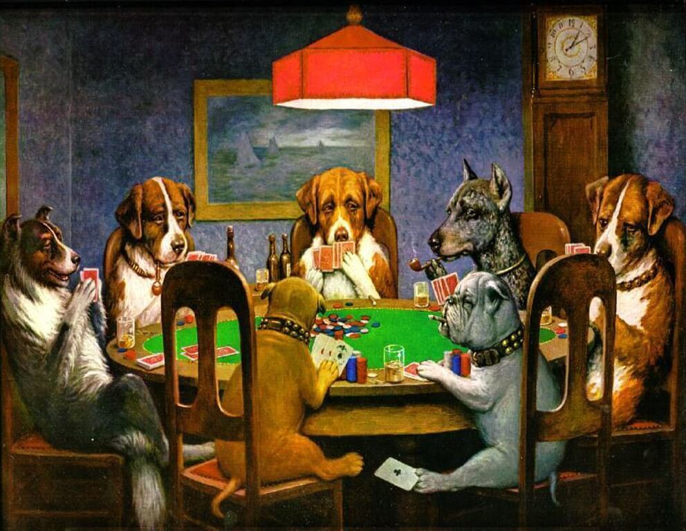 Perros jugando al poker - Cassius Marcellus Coolidge
