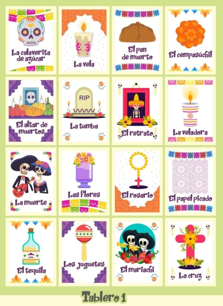 Loteria Mexicana del dia de muertos